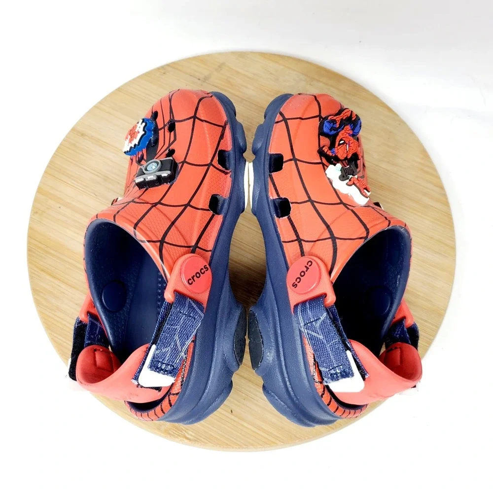Crocs Spiderman Sandals Kids 8 Red Blue Marvel All Terrain Clog Boys Girls Shoes